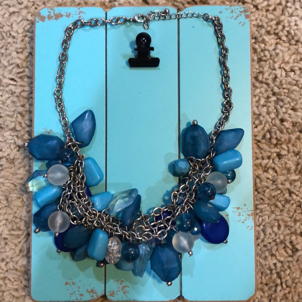 Blue acrylic necklace
